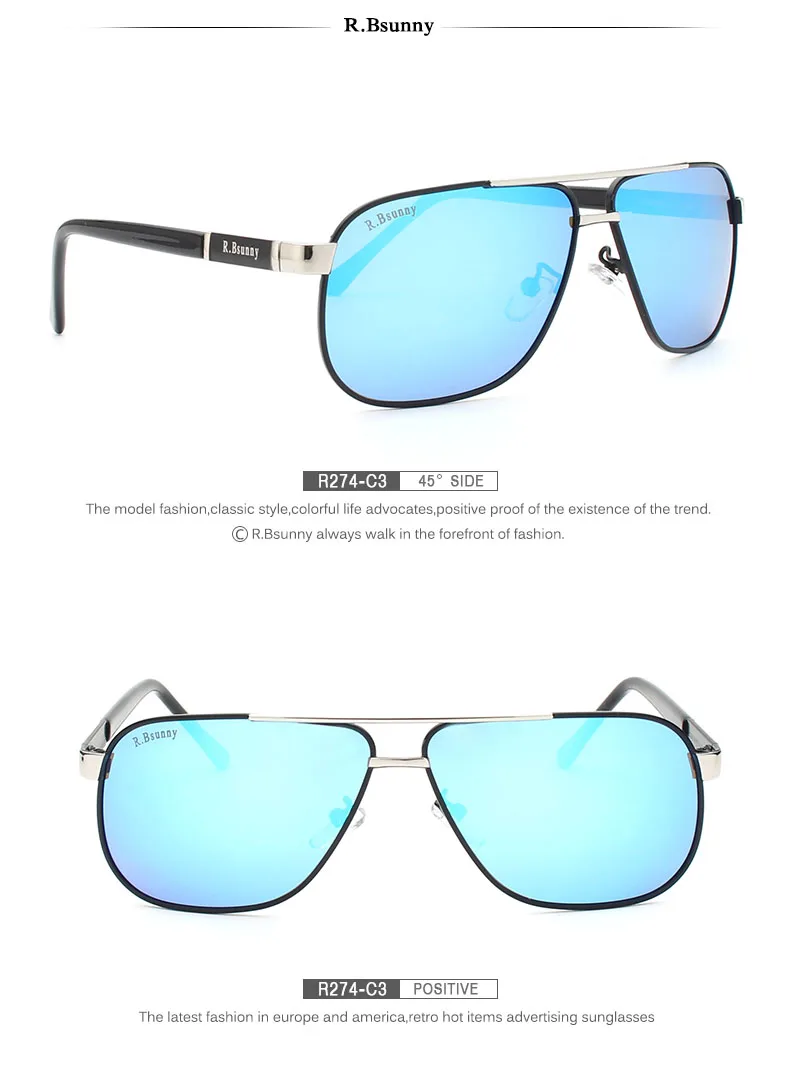 R. bsunny Для Мужчин Поляризованные солнцезащитные очки модные классические Пилот Солнцезащитные очки женские Интимные аксессуары для Для
