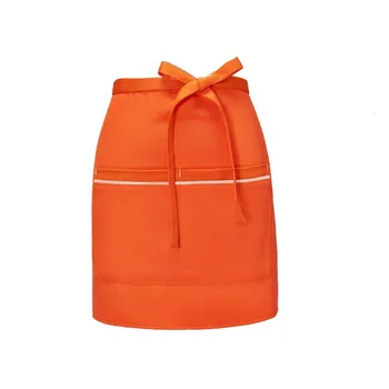 

Adjustable Solid Color Half Apron Kitchen Cooking Cafe Bakery Shop Bakery Barber Shop Uniform Apron Household Hygiene Pinafore