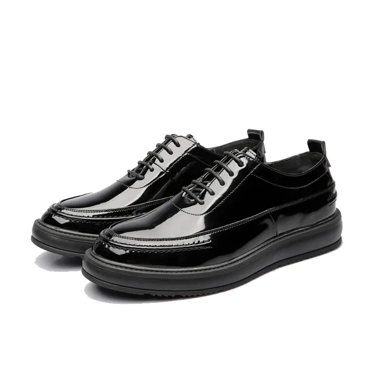 Мужская качественная обувь из лакированной кожи; Zapatos de hombre; черные кожаные мягкие Мужские модельные туфли; M451