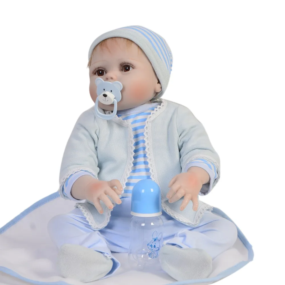 

57cm 23 Inch Reborn Baby Doll Full Silicone Vinyl rebornbaby Realistic handmade boy Baby birthday Children's Day Gifts bonecas