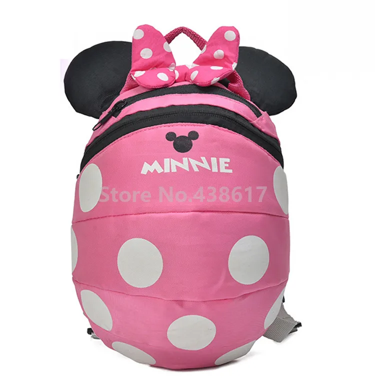 Красный, розовый, Минни, Детский рюкзак с защитой от потери, с ремнем безопасности и шляпой, поводок, сумки для девочек, детский сад, школьная маленькая сумка - Цвет: Pink Minnie