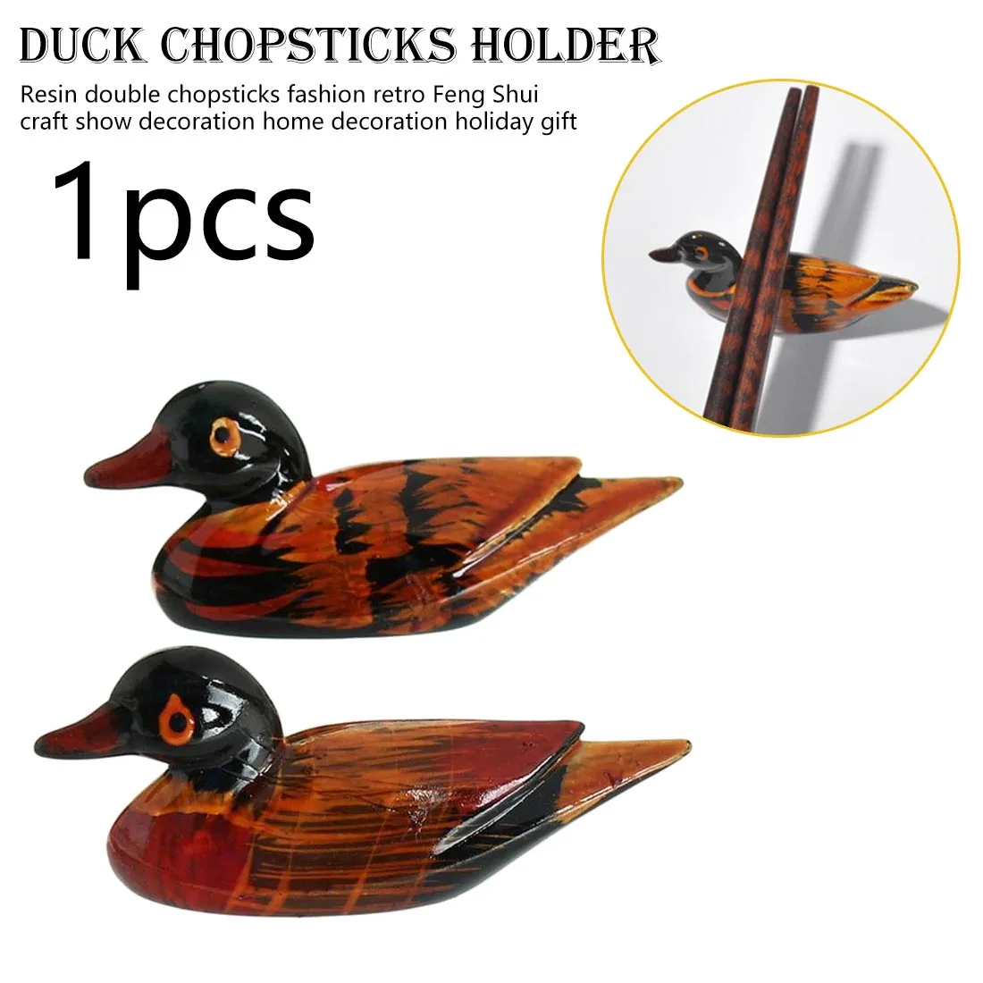 

6.5cmx 2.5cm Ducks Chopstick Holder Resin Vintage For Home Decoration Feng Shui Craft Display Ornament