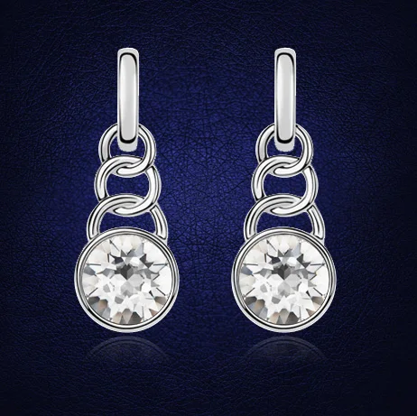 

New Design Crystal From Swarovski Fashion Circular Pendant Earrings For Women Dangle Earrings Jewelry Christmas Gift