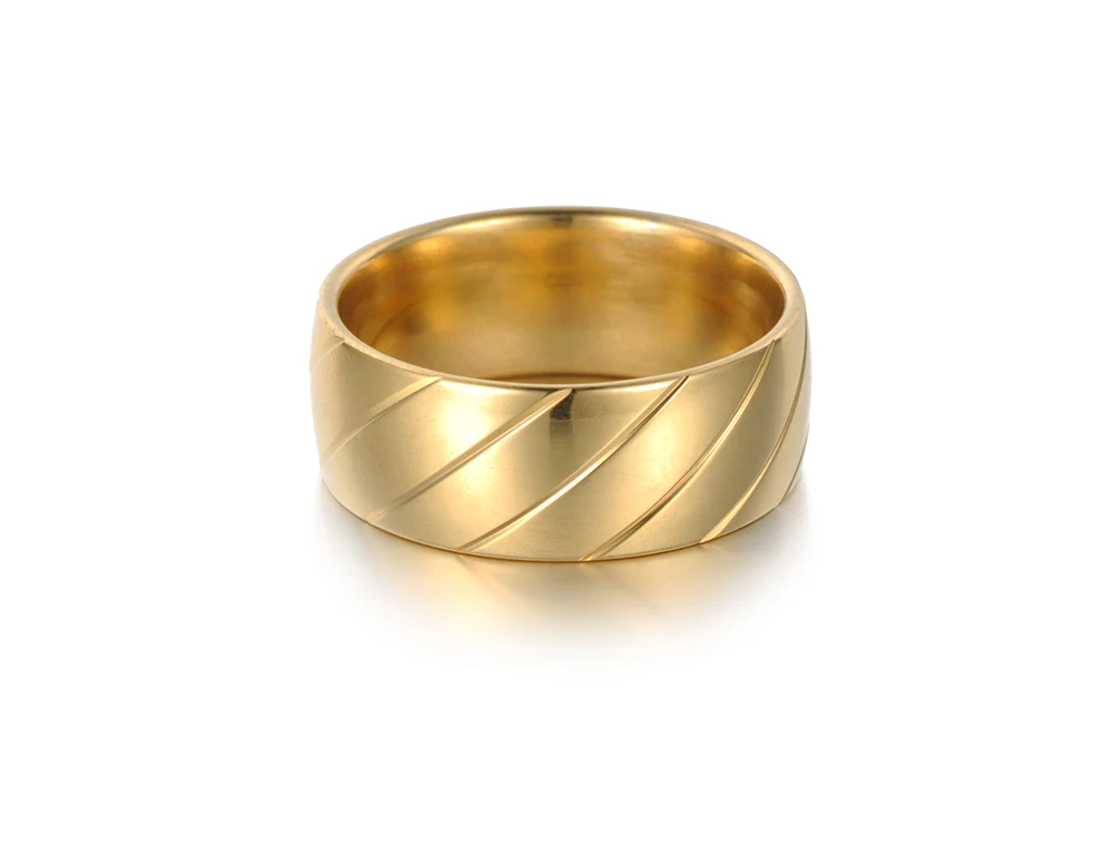 Creative 8mm Slash Cutting Stainless Steel Ring For Women Simple Couple Titanium Steel Wedding Ring Jewelry R18122 couple rings