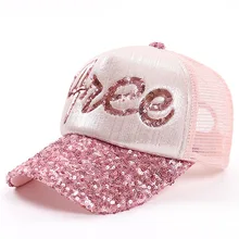 Новая модная блестящая Кепка s, Женская Блестящая сетчатая летняя кепка-бейсболка, дышащая Регулируемая Солнцезащитная шляпа для девушек, вечерние