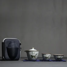 PINNY Your Kiln портативный фарфоровый чайный сервиз керамические чайные наборы кунг-фу 1 горшок 2 чашки ручная роспись цветы Путешествия Чайный сервиз