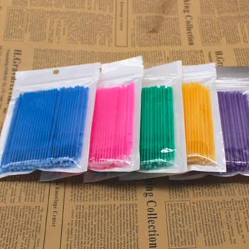 

New 100pcs/pack Lint Free Disposable Eyelash Extension Applicators Micro Individual Makeup Brush Durable Mascara Removing Swab