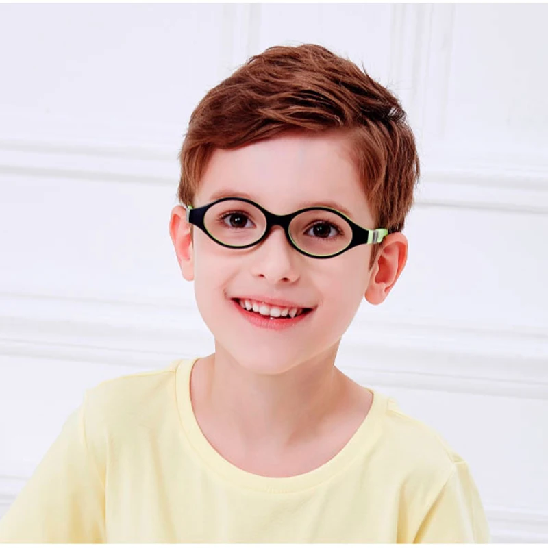 SECG Cute Round Optical Glasses Frame Soft Flexible Silicone Kids Glasses Transparent Children Frame Eyeglasses Spectacles