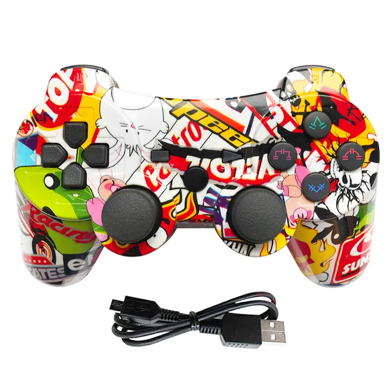 K ISHAKO Противоскользящий силиконовый чехол для sony PS3/PS2 для Dualshock control ler Joypad геймпад джойстик Управление и ручка - Цвет: Cartoon Color Splash