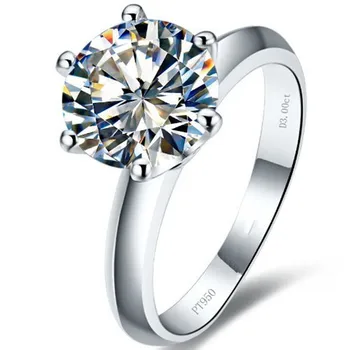 

Sweet fragrance 3Ct 9mm Test Positive Moissanite Ring test positive WARRANTY 925 Sterling Silver Ring White Gold Color