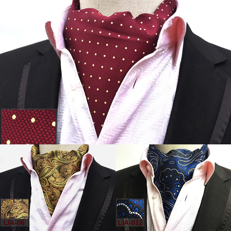 domesticeren Montgomery vervolging Ricnais Nieuwe Kwaliteit mannen Ascot das Vintage Paisley Bloemen Jacquard  Zijde Stropdas Das Tie Scrunch Zelf Britse stijl - AliExpress