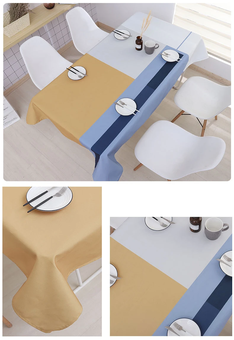 Creative Patchwork Color Waterproof Table Cloth 1pcs Quality Thicken Farbic Table Cover Home Dinner End Tablecloth tafelkleed