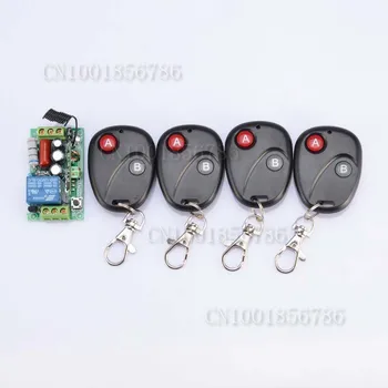 

RF Wireless 220V Remote Control Switch 1CH Interruptor 10A 1Receiver&4Transmitter Light Lamp LED SMD A ON B OFF