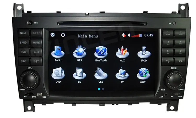 Perfect 7" Car DVD Player for BENZ C Class W203 with 3D Menu multi-languages High Quality Free Shipping+Free Card with Map 2