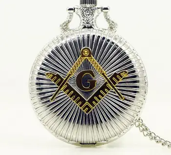 

Vintage Freemason Pocket Watch Necklace G Logo 2 Pattern Free Mason Masonic Retro Quartz Pocket Watch Men Jewelry 10pcs/lot