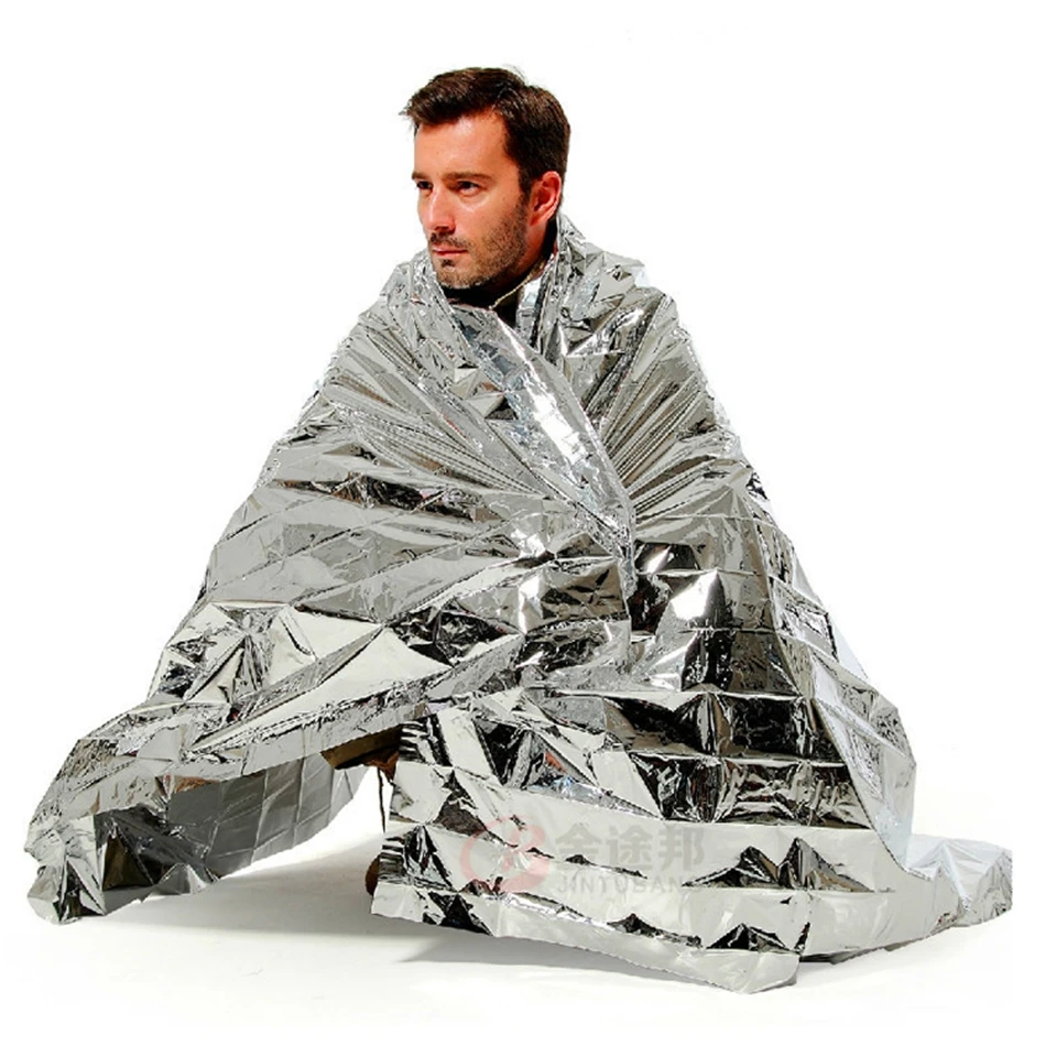 

Emergency Blanket Lifesaving Insulation Sunscreen First Aid Blanket Silver for Outdoor Field Survive Earthquake Kit