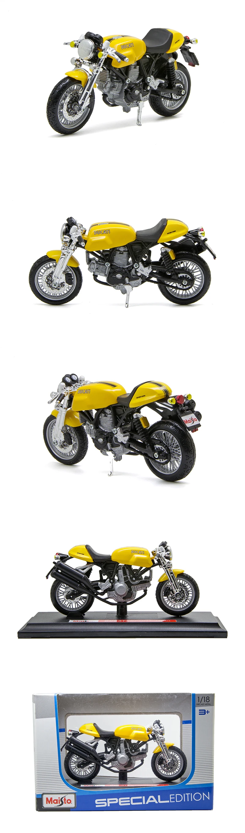 Maisto 1:18 модели мотоциклов Ducati SPORT 1000 литой пластик мото миниатюрная гоночная игрушка для коллекции подарков