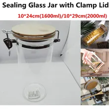 2 шт герметичные стеклянные банки с зажимом, кухонные герметичные контейнеры для хранения продуктов для злаков/змей/спагетти/макаронных изделий/зерна