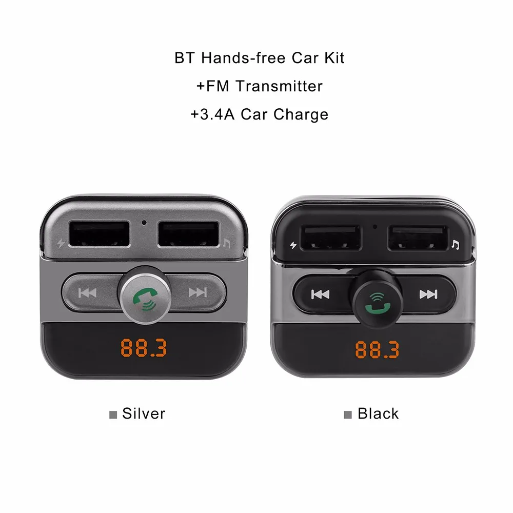 Горячая Bluetooth автомобильный комплект громкой связи с fm-передатчиком 2USB автомобильное зарядное устройство TF/USB MP3 музыкальный плеер Поддержка 1 г-32 г