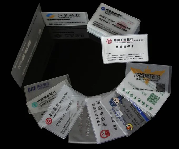 

Customized LOGO 500PCS/LOT PVC Bank Card/ ID Card Holder/ Membership Invitation Card Bag