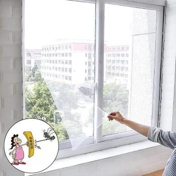 

Fly Mosquito Window Net Mesh Screen Room Cortinas Mosquito Curtains Net Curtain Protector Fly Screen Inset 1.3x1.5m/1.5x2m