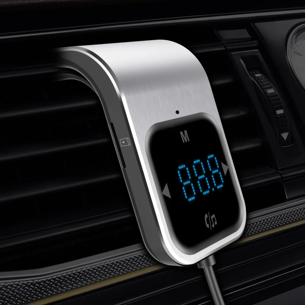 Nulaxy FM Transmitter Anti-slip Wireless Bluetooth Handsfree Car Kit Car Audio MP3 Player FM Modulator With Dual USB Car Charger Nulaxy FM Transmitter Anti-slip Wireless Bluetooth Handsfree Car Kit Car Audio MP3 Player FM Modulator With Dual USB Car Charger