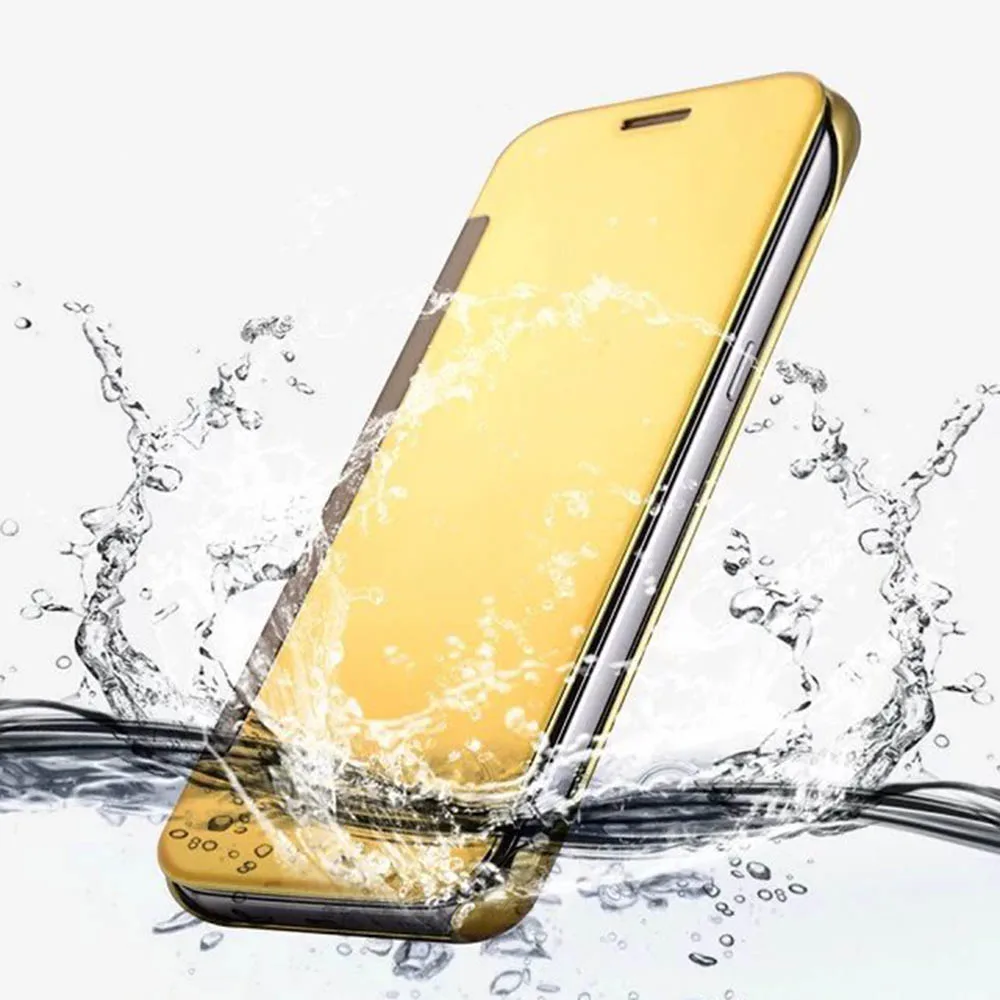 Для Samsung Galaxy A5 A3 A7 J1 J5 J7 S6 S7 край смарт Зеркало Чехол Флип Clear View прозрачный