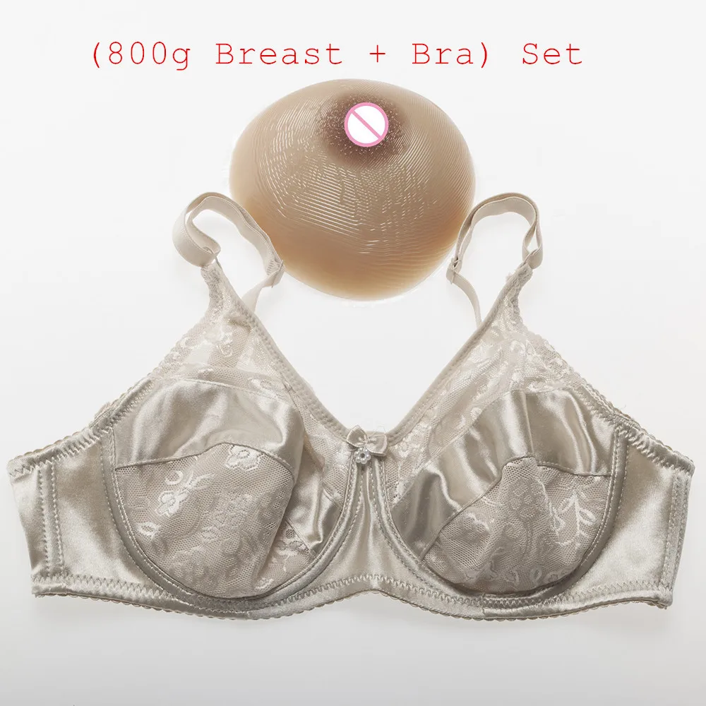 Günstig (800 gr para Braun Silikon Titten Künstliche Brust Transvestiten Drag Queens Crossdressers Titten + Sexy Spitze Satin Tasche Bh) set