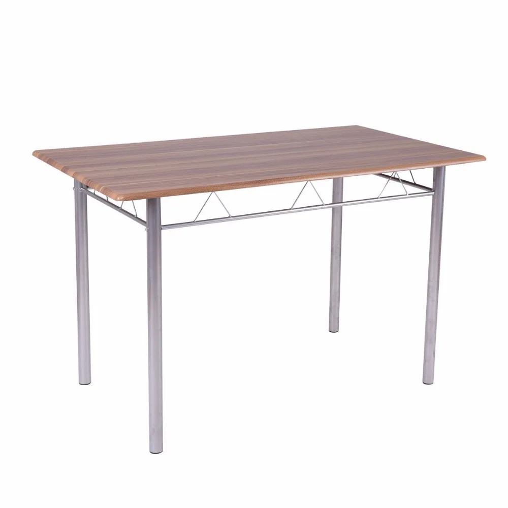 Goplus 5 Pieces Dining Table Set 1 Wooden Dining Table with 4 Dinig Chairs Metal Modern Kitchen Breakfast Furniture HW55389NA