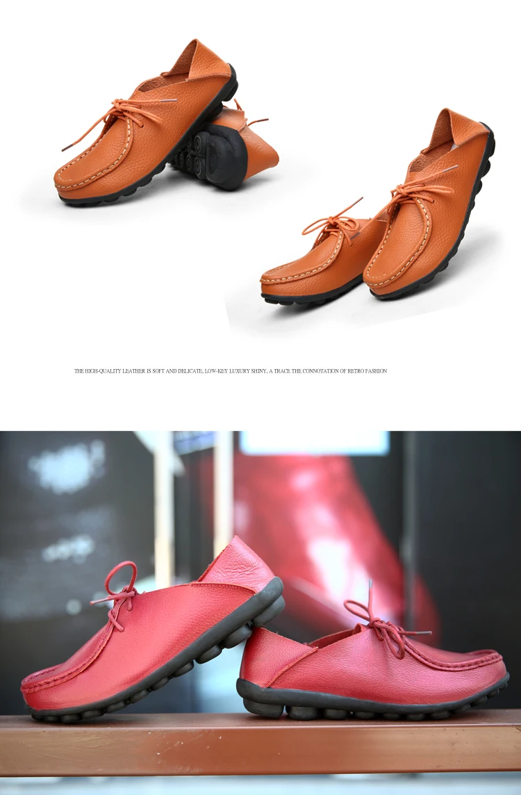 Обувь г. Женская обувь из натуральной кожи лоферы на плоской подошве, 3 цвета женская обувь на плоской подошве без застежки Мокасины, большие размеры 35-41