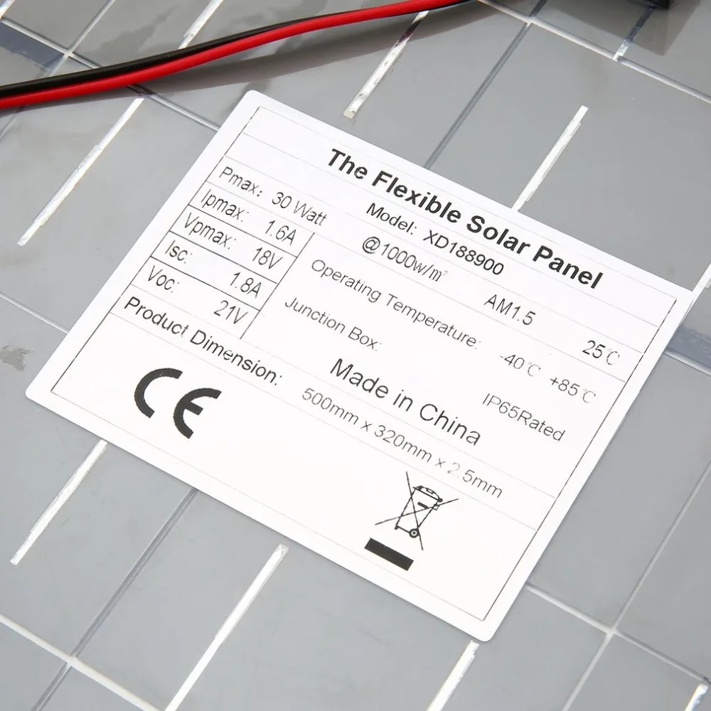 18 в 30 Вт Гибкая Автомобильная батарея Солнечное зарядное устройство портативная солнечная панель зарядное устройство с зарядкой батареи крокодил клип линия