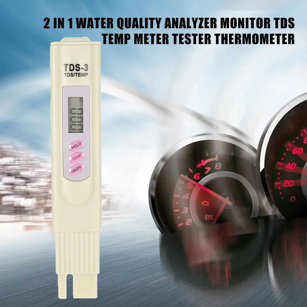 2 в 1 профессиональный анализатор качества воды TDS-3 монитор темп метр для аквариума термометр измерительный инструмент с кожаный чехол