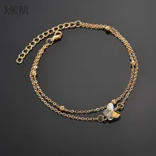 Женская Ручная цепочка дизайн браслет из натуральных кристаллов Креативный золотой браслет из бисера цепь прозрачный кристалл геометрии OL стиль