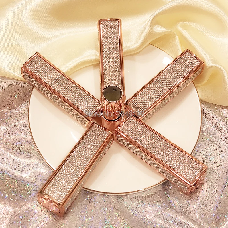 Empty Lip Balm Tube 12.1mm Shiny Six Sides Lipstick Tube Press Square Lip Balm Tube Empty Hexahedron Lipstick Container (2)