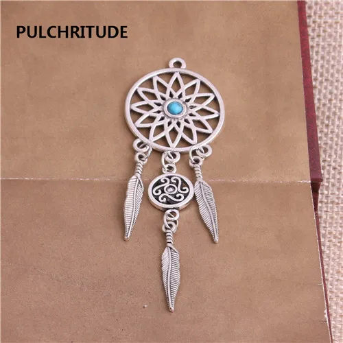 Pulchritude 5 штук в партии Металл старинное серебро бронза Перо Dream Catcher сердце Форма кулон ювелирные изделия делая DIY c0308 - Окраска металла: 3 as photo