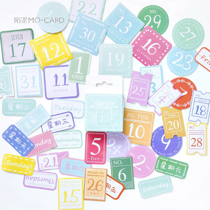 

45 Pcs/box Color week plan Mini Paper Sticker Decoration diy Diary Scrapbooking Label Sticker Stationery kawaii School Supply