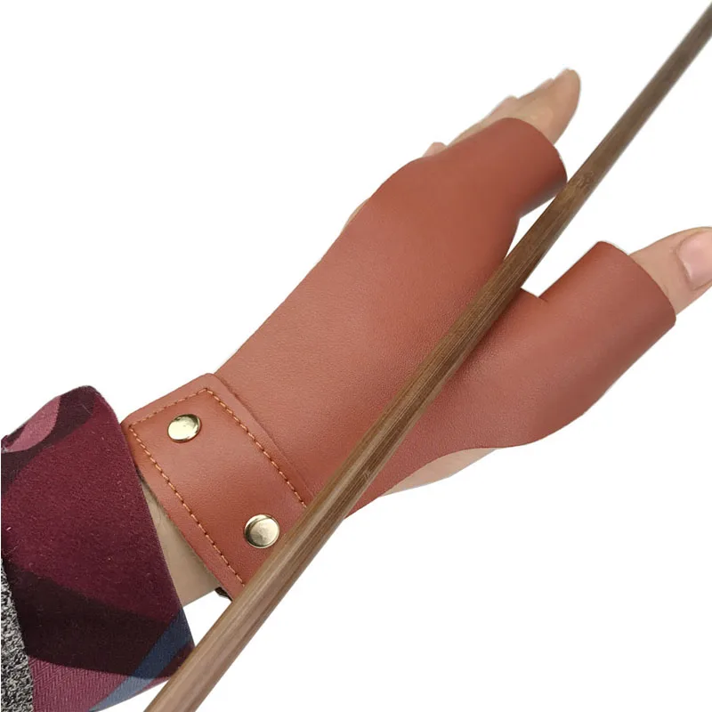 

1pc LH Finger Glove Archery finger Guard Leather Finger Tab Protector Left Hand Hunting