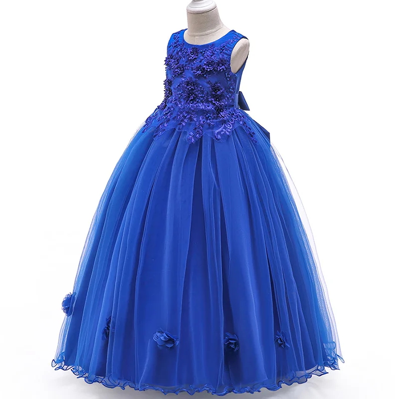 Г. Европа и США, Осеннее детское пышное платье принцессы с принтом розы платье для подиума для девочек длинное платье для дня рождения