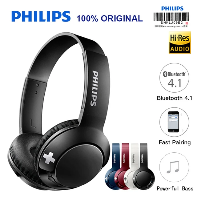 Independiente salida A menudo hablado Philips-auriculares inalámbricos por Bluetooth, cascos con volumen y  Control de micrófono para Galaxy Note 8, XiaoMI Hua Wei, SHB3075 -  AliExpress