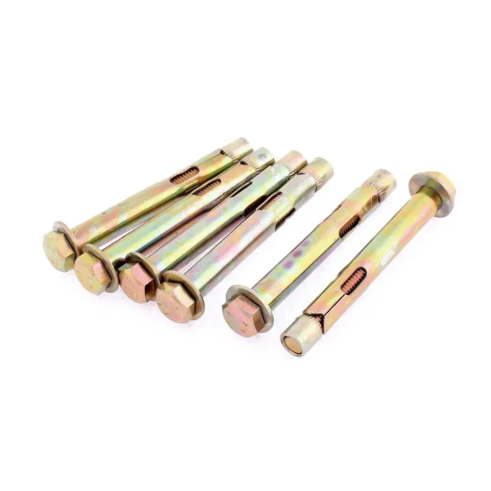 

6Pcs M8x80mm Thread Hex Head Expansion Bolts Anchors Screws Fasteners