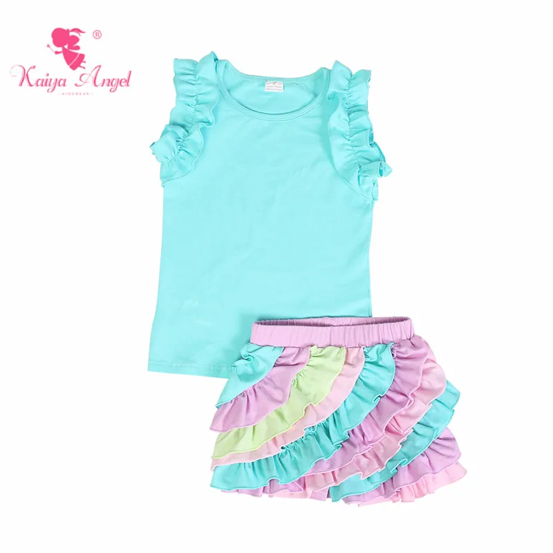 US $72.50 Kaiya Angel Boutique Kids Clothing Apple Green Cotton Top Light Purple Pink Pant Toddler Girls Summer Clothing Fashion Outfits