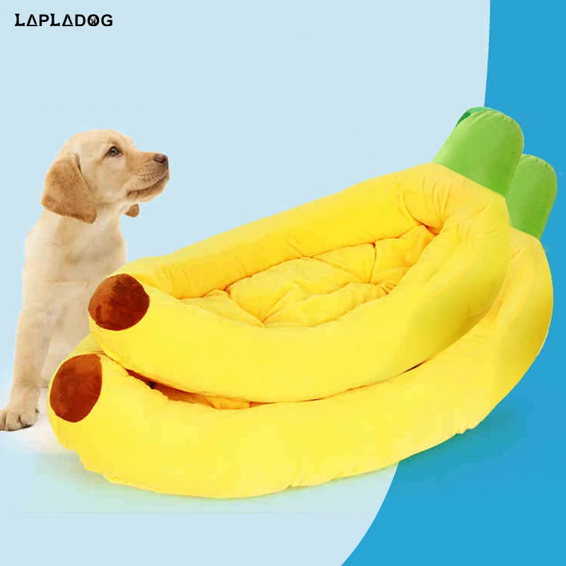 LAPLADOG Banana Pet Dog Bed sofa Winter Warm Chew Resistant Puppy Dog