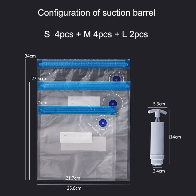 

vanzlife Transparent vacuum storage bag packaging bag Household food pumping compression bag thickened compact self-sealing bag