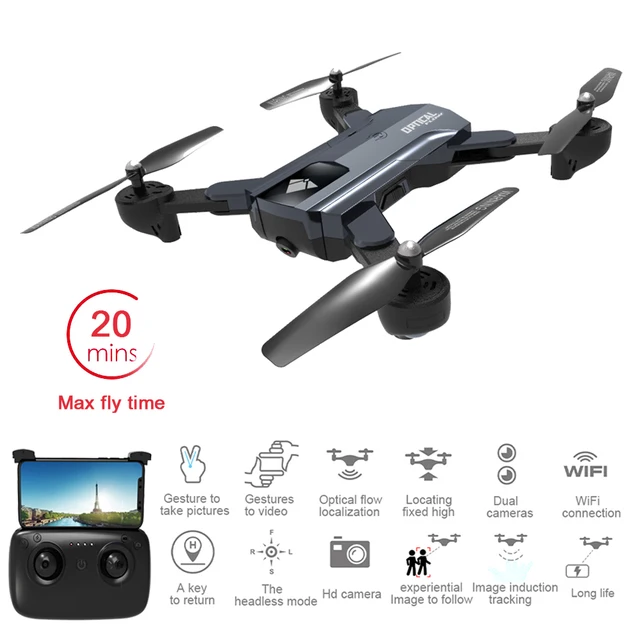 $US $50.33 F196 Foldable RC Drone with 2MP HD Camera Optical Flow Localization 20mins Flight Time Mini RC Quad