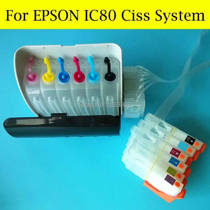 Пустые 6 цветов/набор IC80 СНПЧ для EPSON IC80 СНПЧ система для Epson EP707A/777A/807AB/807AR/807AW/977A3 печать