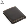 Rfid Wallet Short Men Wallets Genuine Leather Small Slim Male Purse Card Holder Wallet Fashion Zipper Pocket Coin Purse Bag ► Photo 3/6