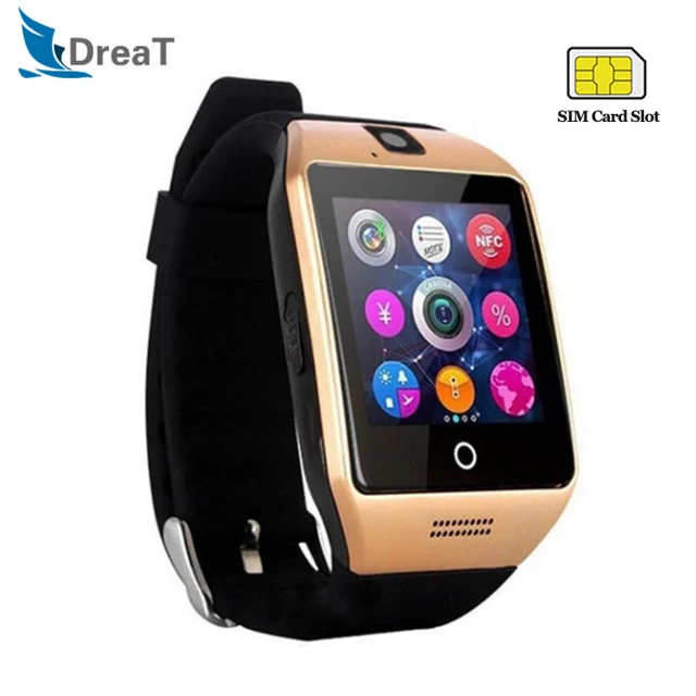 Montre connectÃ©e hommes Q18 Smartwatch Bluetooth Ã©tanche montre connectÃ©e avec Ã©cran tactile Support TF Sim carte camÃ©ra synchronisation SMS pour IOS Android tÃ©lÃ©phone