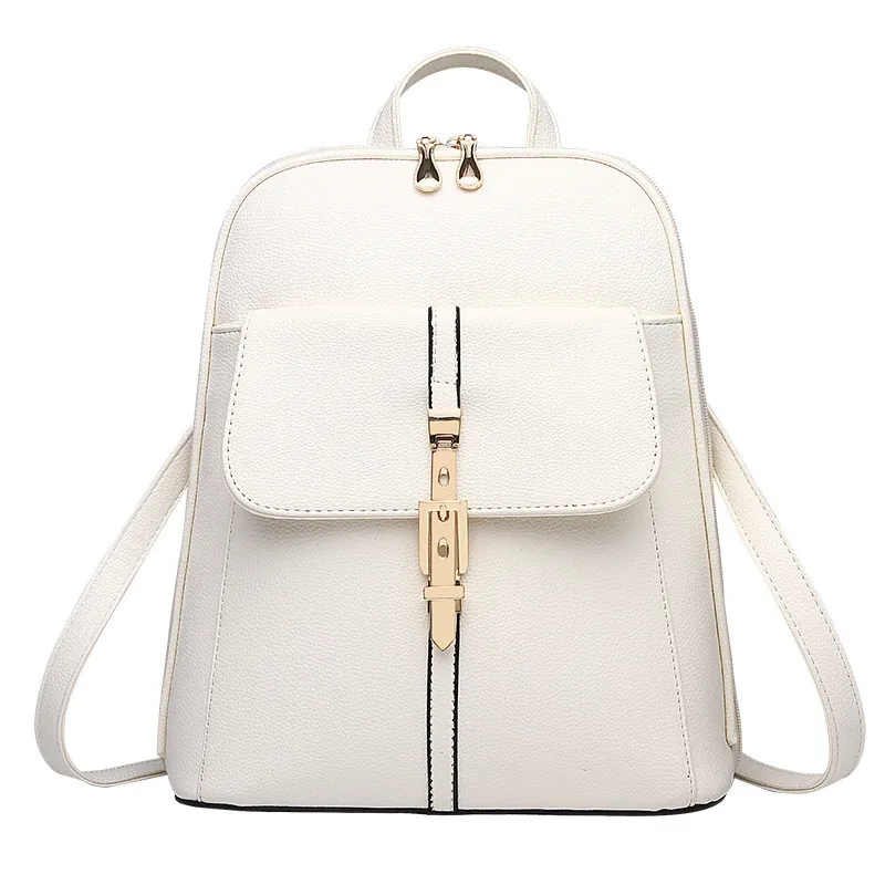 

Hot New PU Pratical Schoolbag Casual Traveling Bag Zipper Beige Elegant Women Backpacks