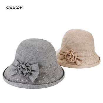 

SUOGRY Soft Bucket Hat For Women Outdoor Sports Hip Hop Cap Idea Bow Summer Cotton Fishing Sun Hat Panama For Newest Hats