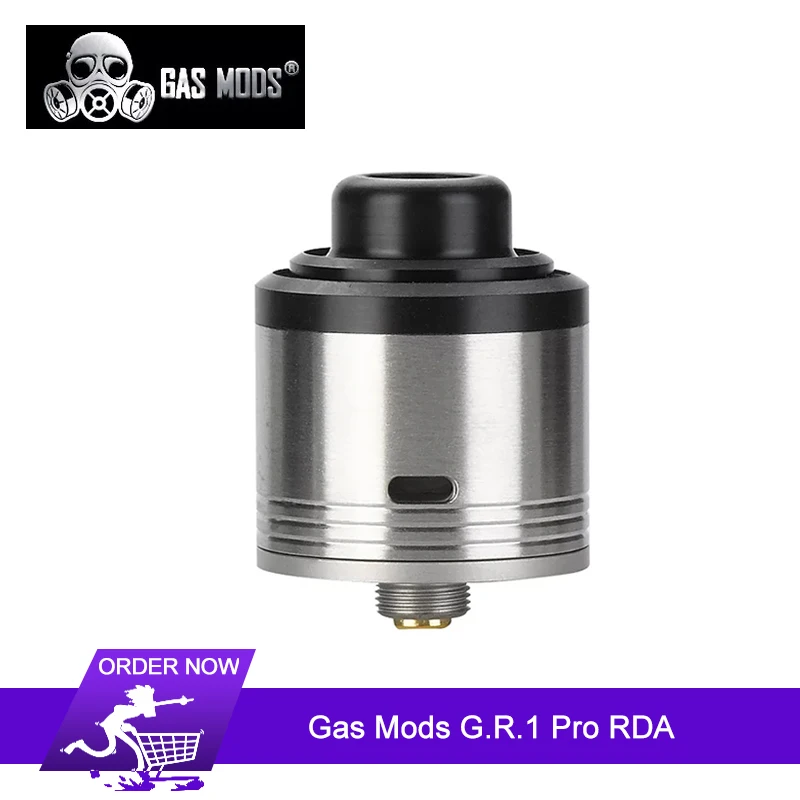 

Original Gas Mods G.R.1 Pro RDA Tank With bottom airflow for dual coil and 45-degree side airflow single coil For Squonk Box Mod